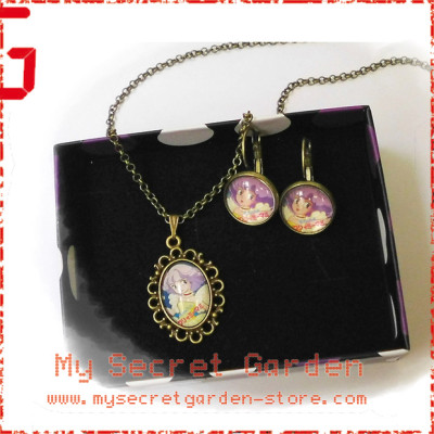 Creamy Mami The Magic Angel 魔法の天使クリィミーマミ Anime Cabochon Necklace & Earrings Set